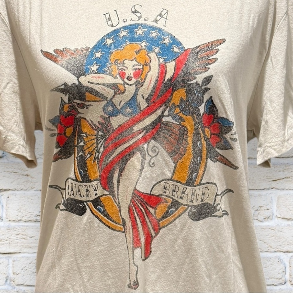 NWT Lucky Brand men’s t shirt USA flag size Medium